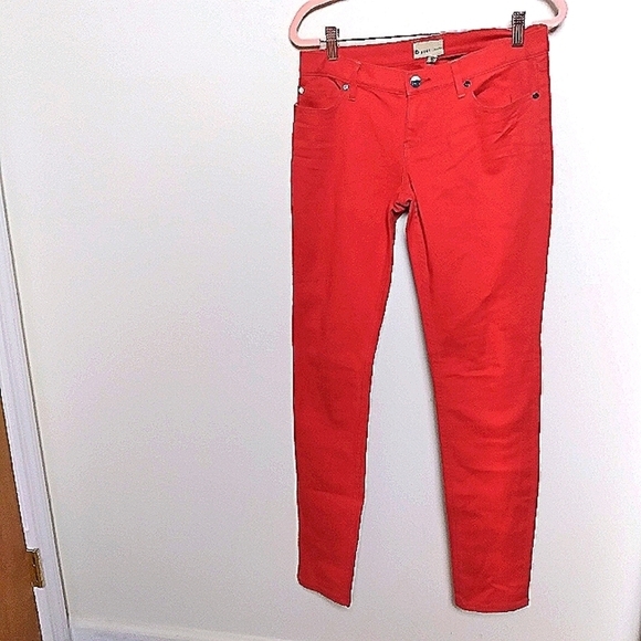 Roxy Orange Stretch Denim Low Rise Five Pocket Skinny Jeans Size 5/27 - Picture 1 of 12